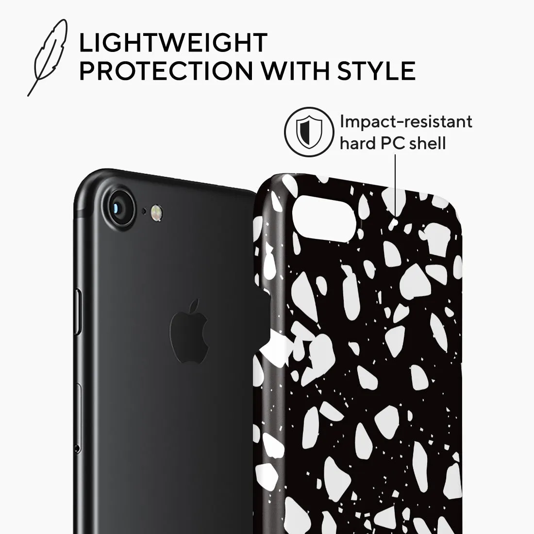 Black Rocky Road Terrazzo Custom - iPhone SE3 / SE2 / 8 / 7 Case
