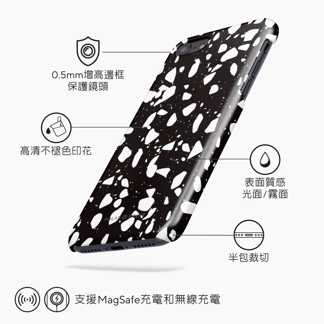 Black Rocky Road Terrazzo Custom - iPhone SE3 / SE2 / 8 / 7 Case