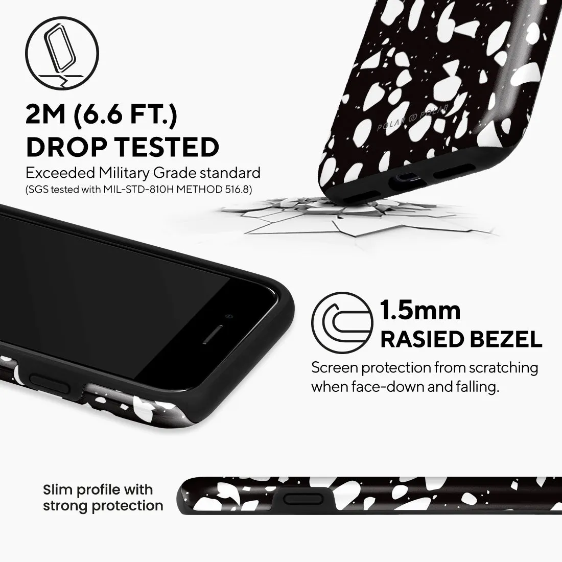 Black Rocky Road Terrazzo Custom - iPhone SE3 / SE2 / 8 / 7 Case