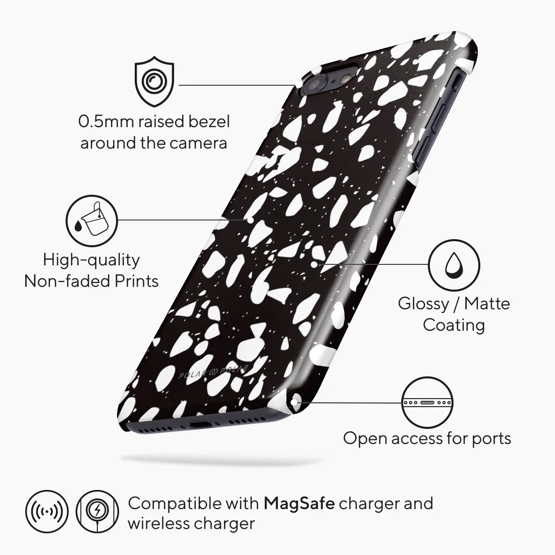 Black Rocky Road Terrazzo Custom - iPhone SE3 / SE2 / 8 / 7 Case