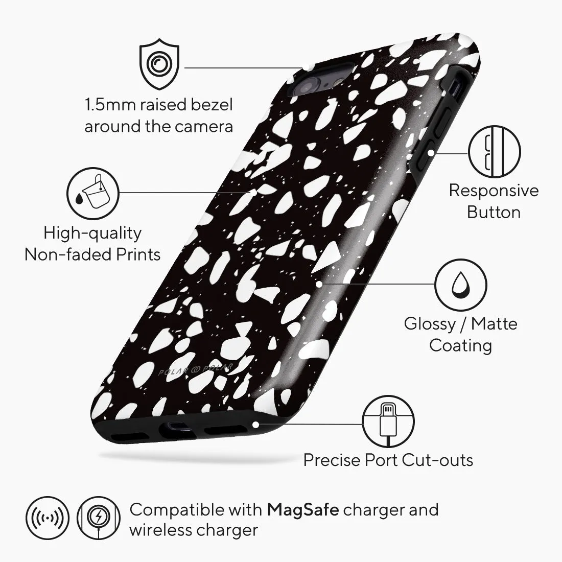 Black Rocky Road Terrazzo Custom - iPhone SE3 / SE2 / 8 / 7 Case