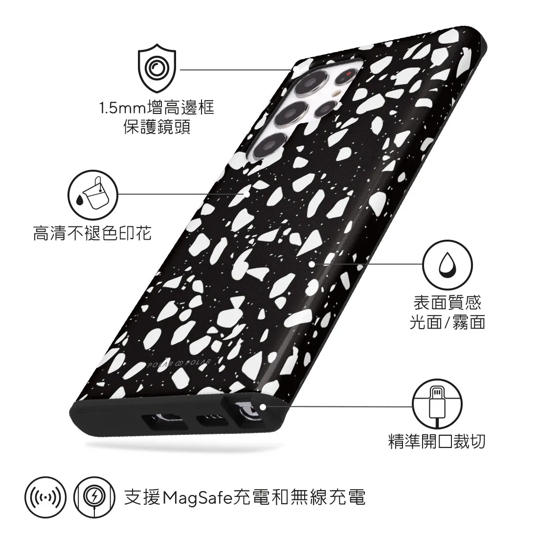 Black Rocky Road Terrazzo - Samsung Galaxy S22 Ultra 5G Case