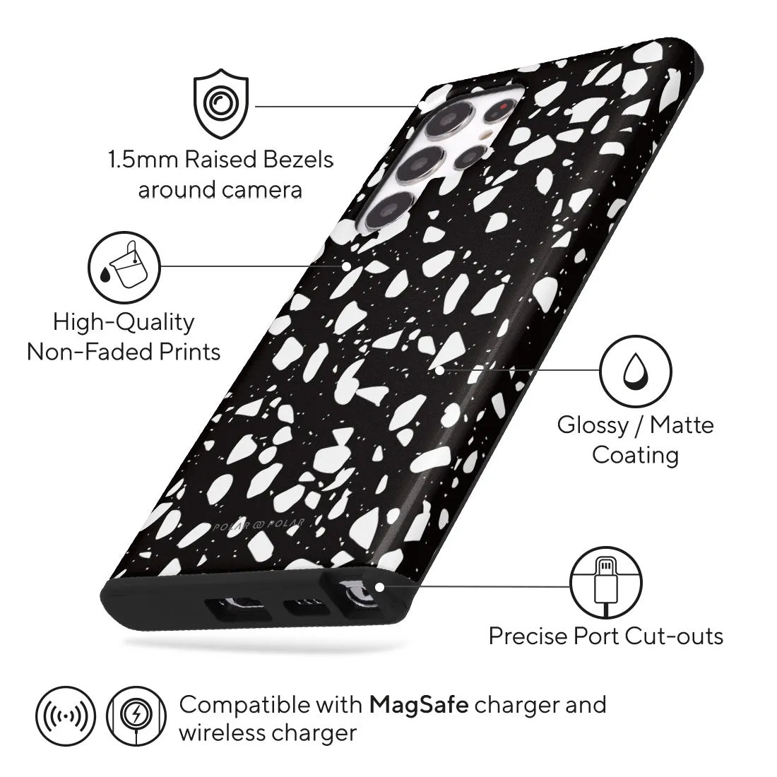 Black Rocky Road Terrazzo - Samsung Galaxy S22 Ultra 5G Case