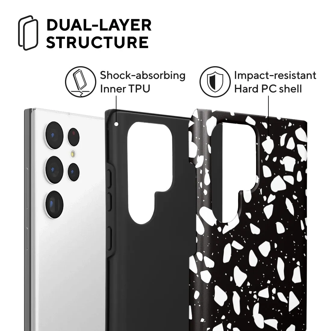 Black Rocky Road Terrazzo - Samsung Galaxy S22 Ultra 5G Case