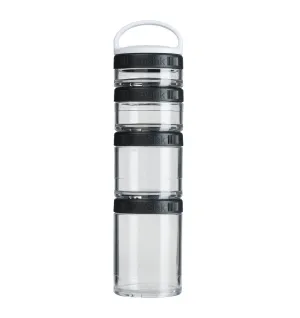 BlenderBottle GoStak Portable & Stackable Snack Containers Starter Pack - 40cc/60cc/100cc/150cc (4 Pack) - Black