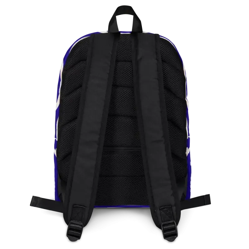 Blue Pattern Backpack with Water Resistant Material