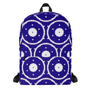 Blue Pattern Backpack with Water Resistant Material