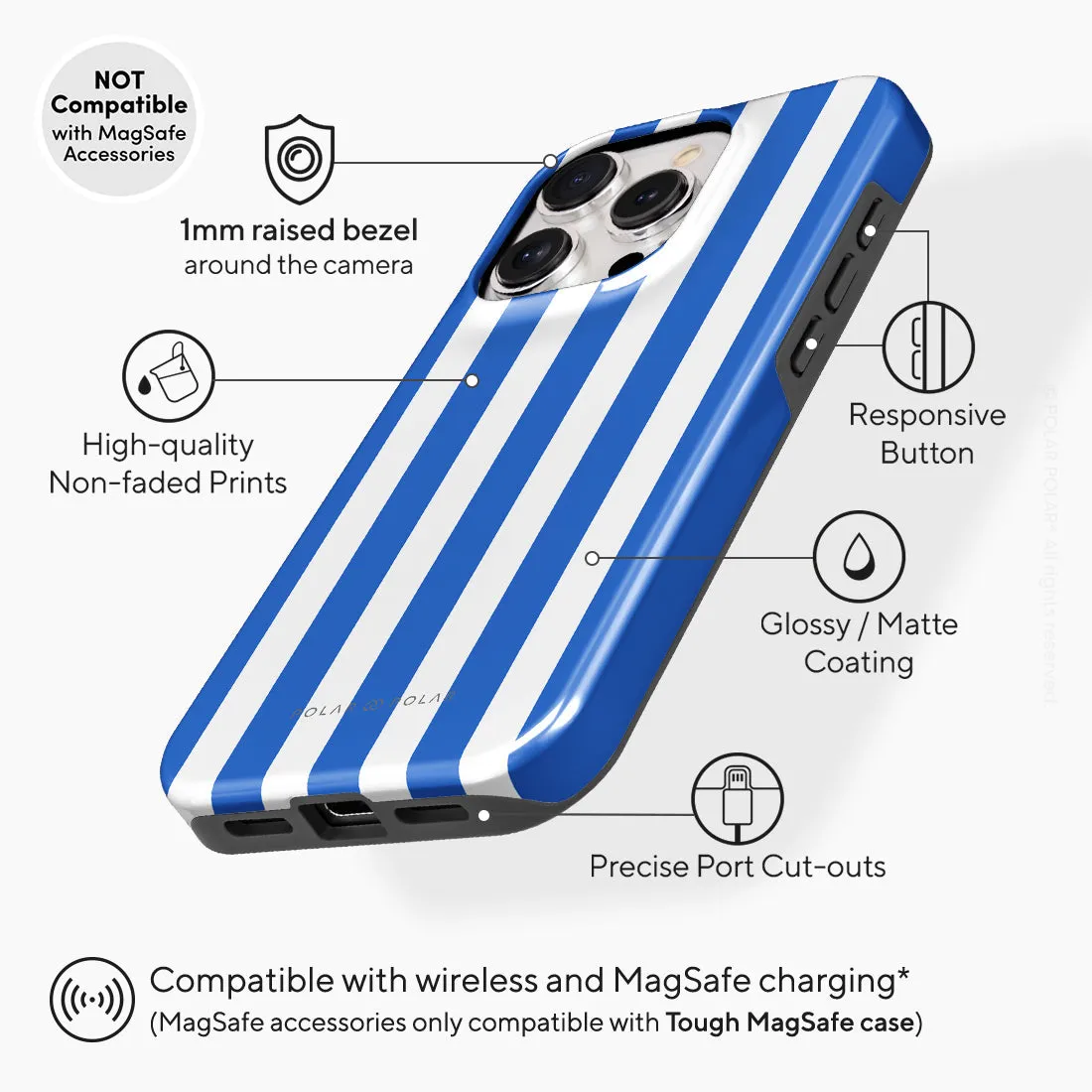 Blue Stripe Custom - iPhone 15 Pro Case