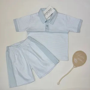 Blue Stripe T-Shirt & Shorts Outfit - Mark
