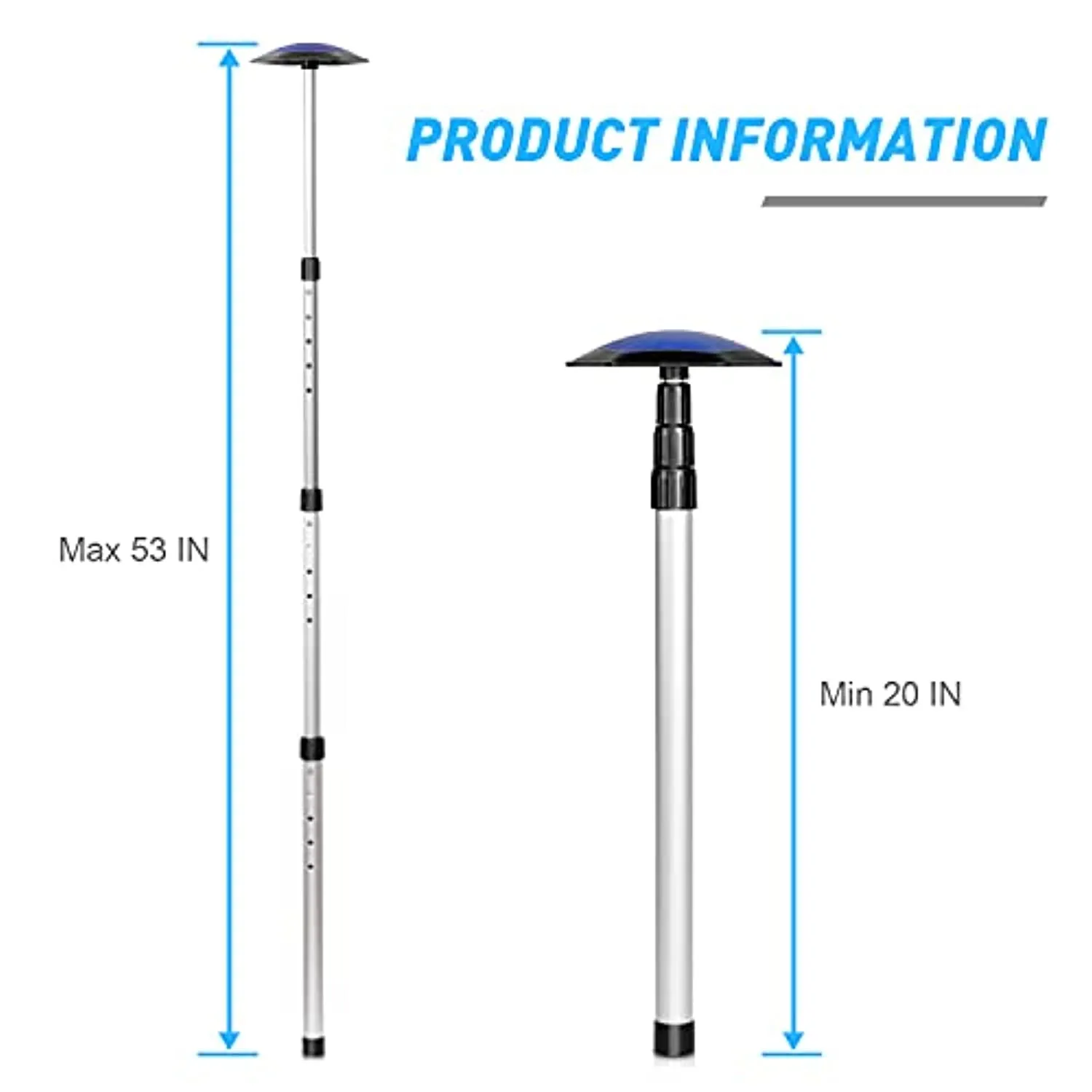 BNT Golf Travel Bag Support Rod, Aluminum 3 Telescoping Sections Adjustable, Golf Travel Cover Support System Pole, Golf Travel Bag Accessories (Blue)