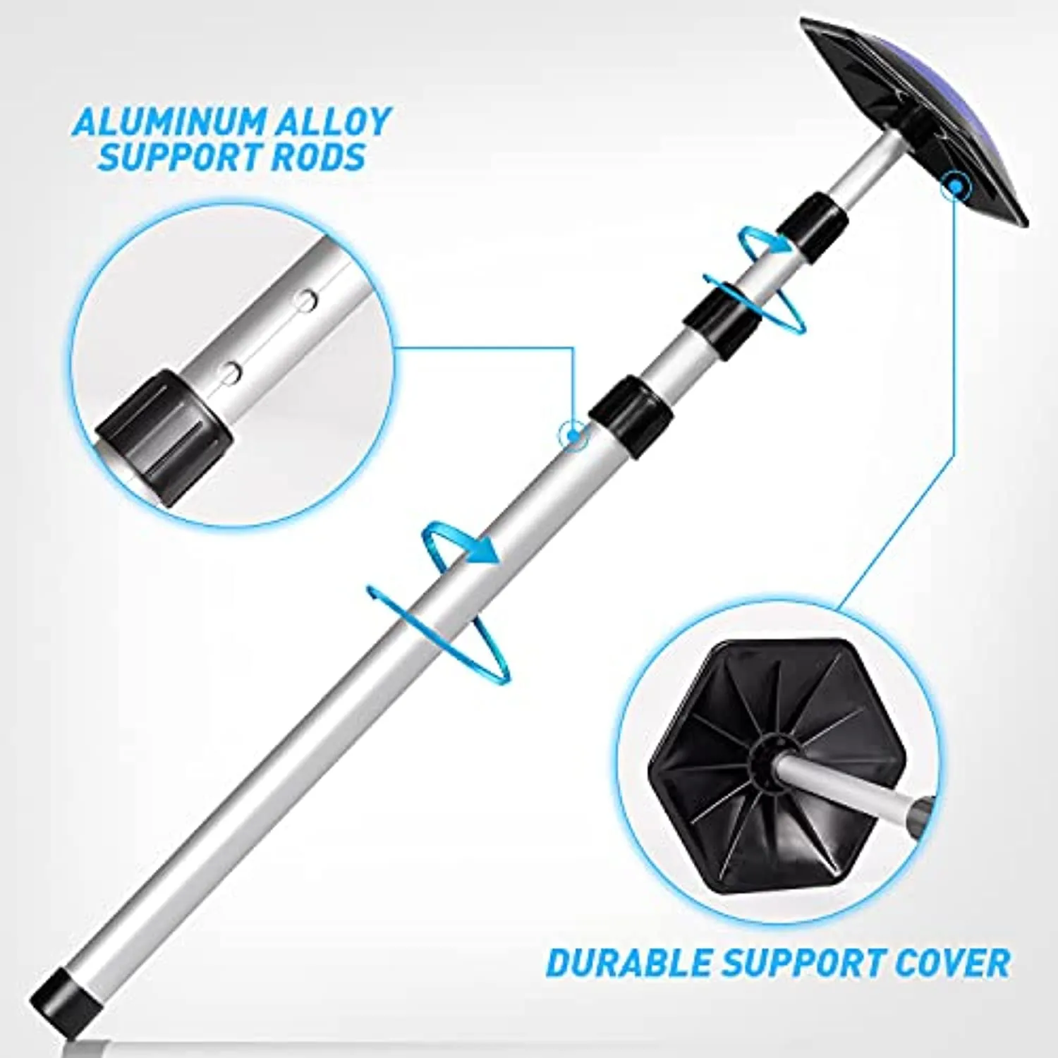 BNT Golf Travel Bag Support Rod, Aluminum 3 Telescoping Sections Adjustable, Golf Travel Cover Support System Pole, Golf Travel Bag Accessories (Blue)