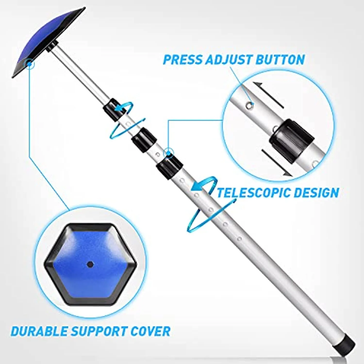 BNT Golf Travel Bag Support Rod, Aluminum 3 Telescoping Sections Adjustable, Golf Travel Cover Support System Pole, Golf Travel Bag Accessories (Blue)
