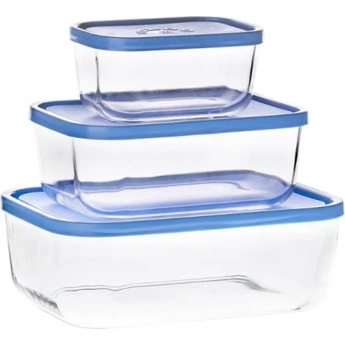 Borgonovo Igloo Rectangular Food Storage Containers, Set Of 3