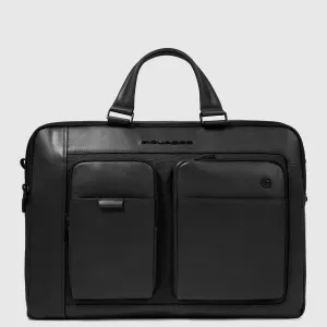 Borsa in Pelle Piquadro Liko Porta PC 15,6'' e iPad®Pro 12,9'' Nero