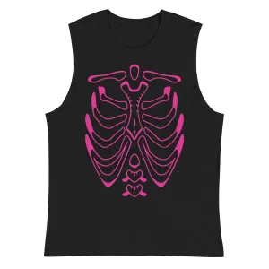Breathe Heavy Skeleton Ribcage Goth Gym Muscle Tank