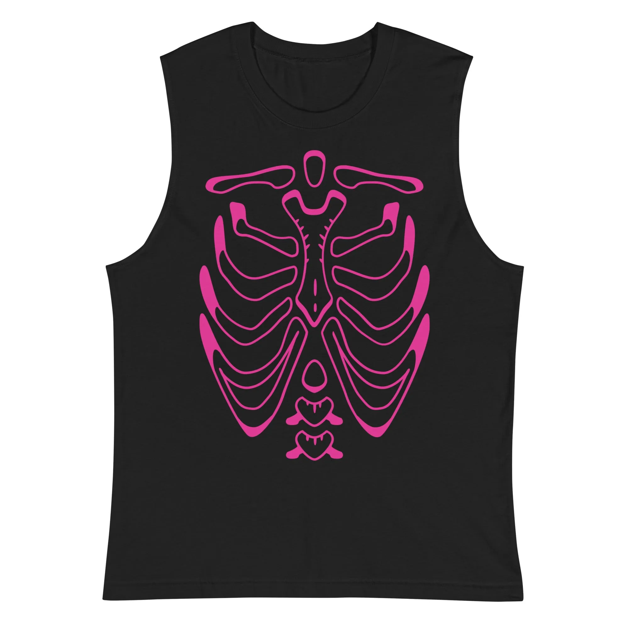 Breathe Heavy Skeleton Ribcage Goth Gym Muscle Tank