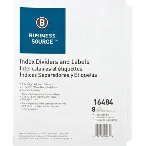 Business Source 3-Hole Punched Laser Index Tabs
