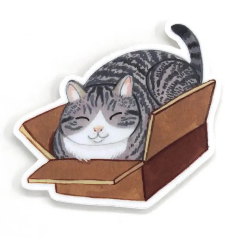 Cactus Club Box Cat Sticker