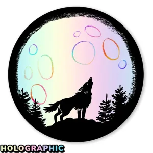 Cactus Club Holographic Night Wolf Sticker