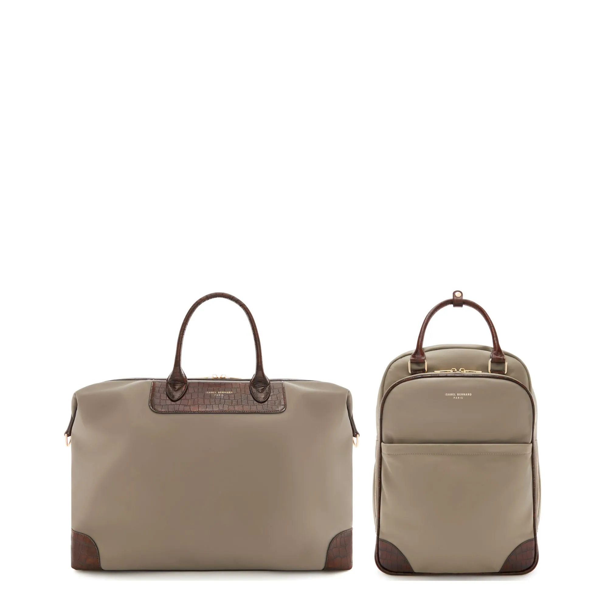 Cadeau d'Isabel taupe back pack and weekend bag small