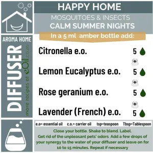 Calm Summer Nights - For Diffuser - Recipe Synergy - Happy Home Collection