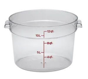 Cambro RFSCW12135 Round Storage Container 12 Qt. Clear, NSF