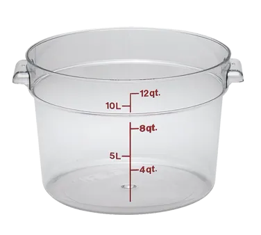 Cambro RFSCW12135 Round Storage Container 12 Qt. Clear, NSF