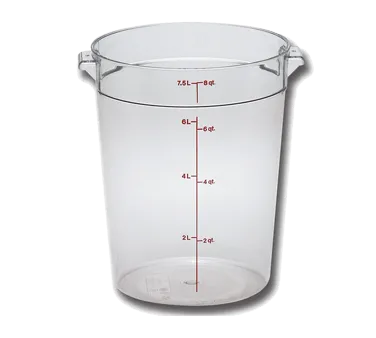 Cambro RFSCW8135 Round Storage Container 8 Qt Plastic Clear, NSF