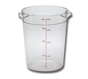 Cambro RFSCW8135 Round Storage Container 8 Qt Plastic Clear, NSF