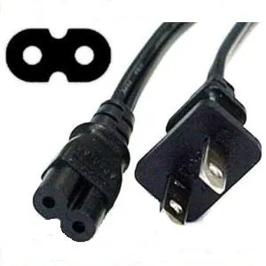 Camson Universal 6 Foot Unpolarized Power Cord UL Approved, 18-AWG/2C, SPT-2, 125V/7A