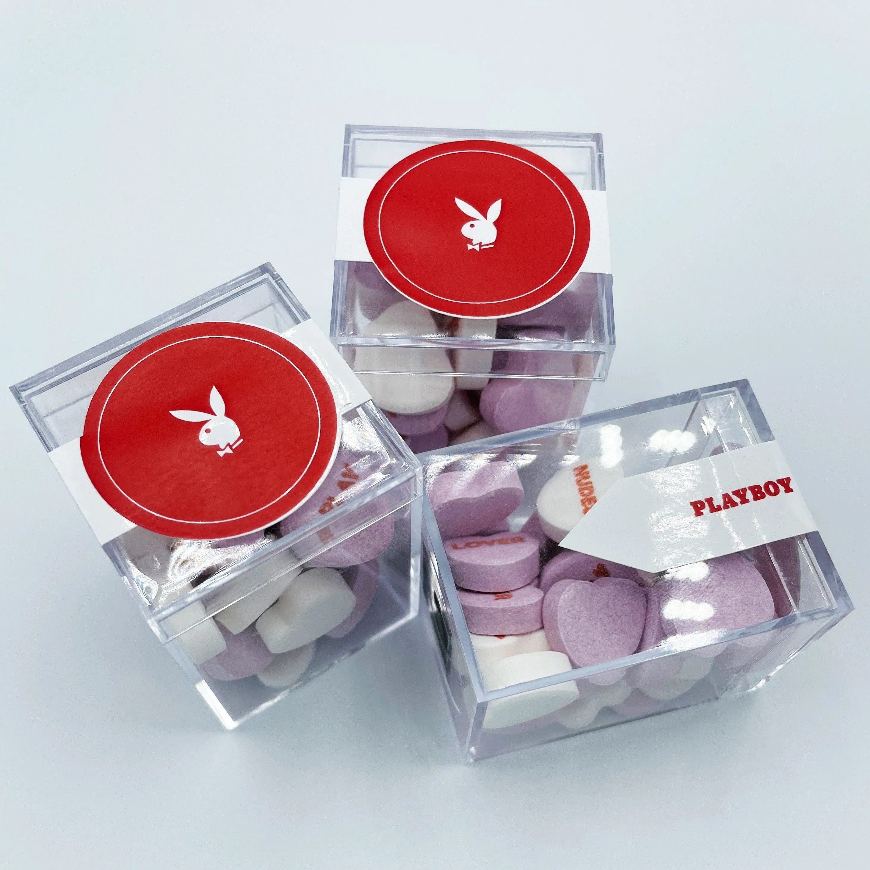 Candy Hearts Personalized Valentines Cubes - 30 Candies Per Cube