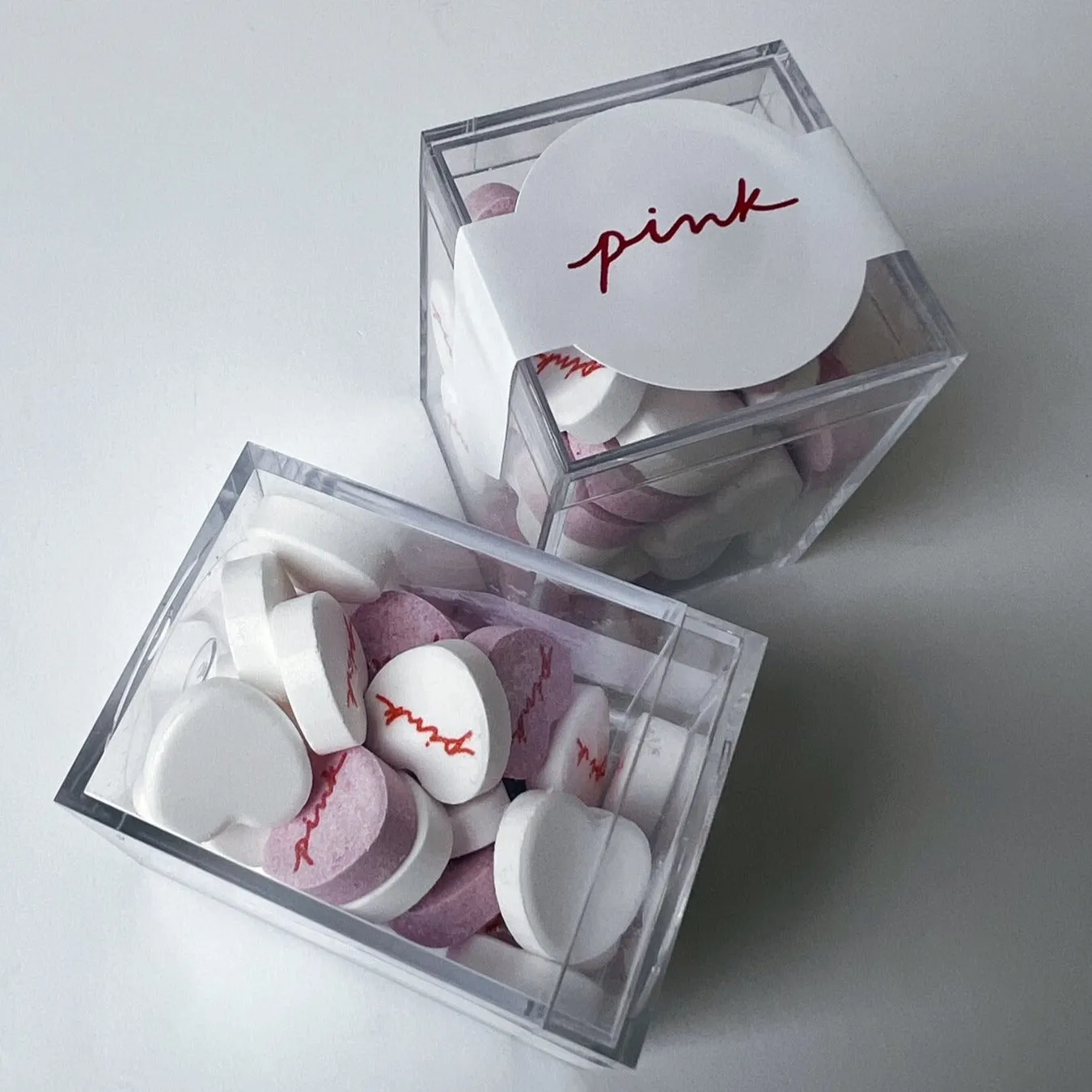 Candy Hearts Personalized Valentines Cubes - 30 Candies Per Cube