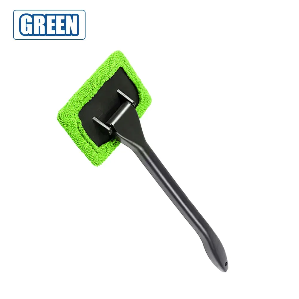 Car Window Cleaner Sponge Cloth Brush Kit with Extended Handle Windshield Cleaning Wash Tool Inside Interior Auto Glass Sponge Wiper With Long Handle Car Accessories