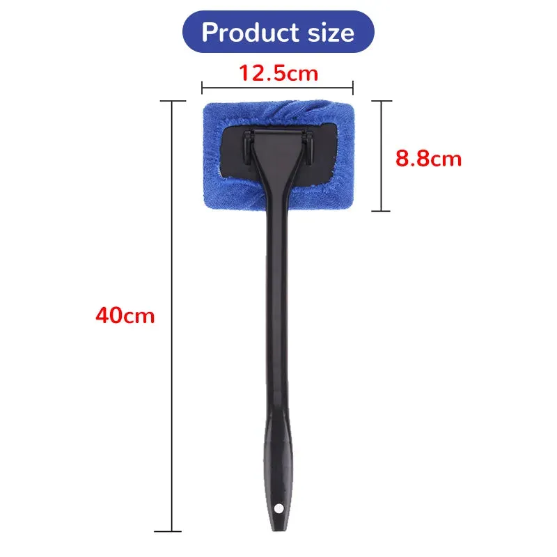 Car Window Cleaner Sponge Cloth Brush Kit with Extended Handle Windshield Cleaning Wash Tool Inside Interior Auto Glass Sponge Wiper With Long Handle Car Accessories