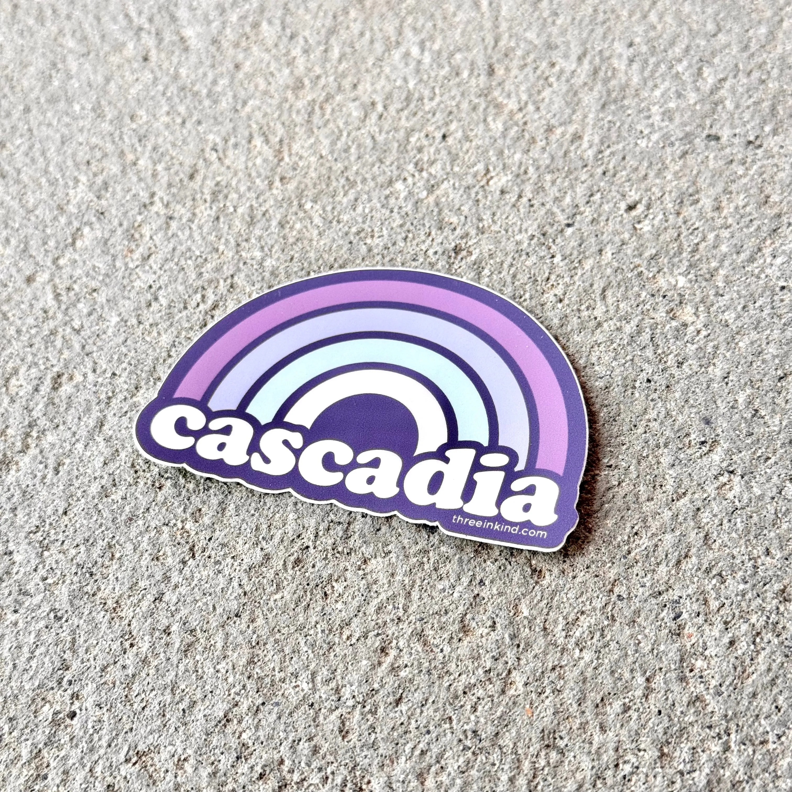 Cascadia Rainbow 3” Sticker / Decal