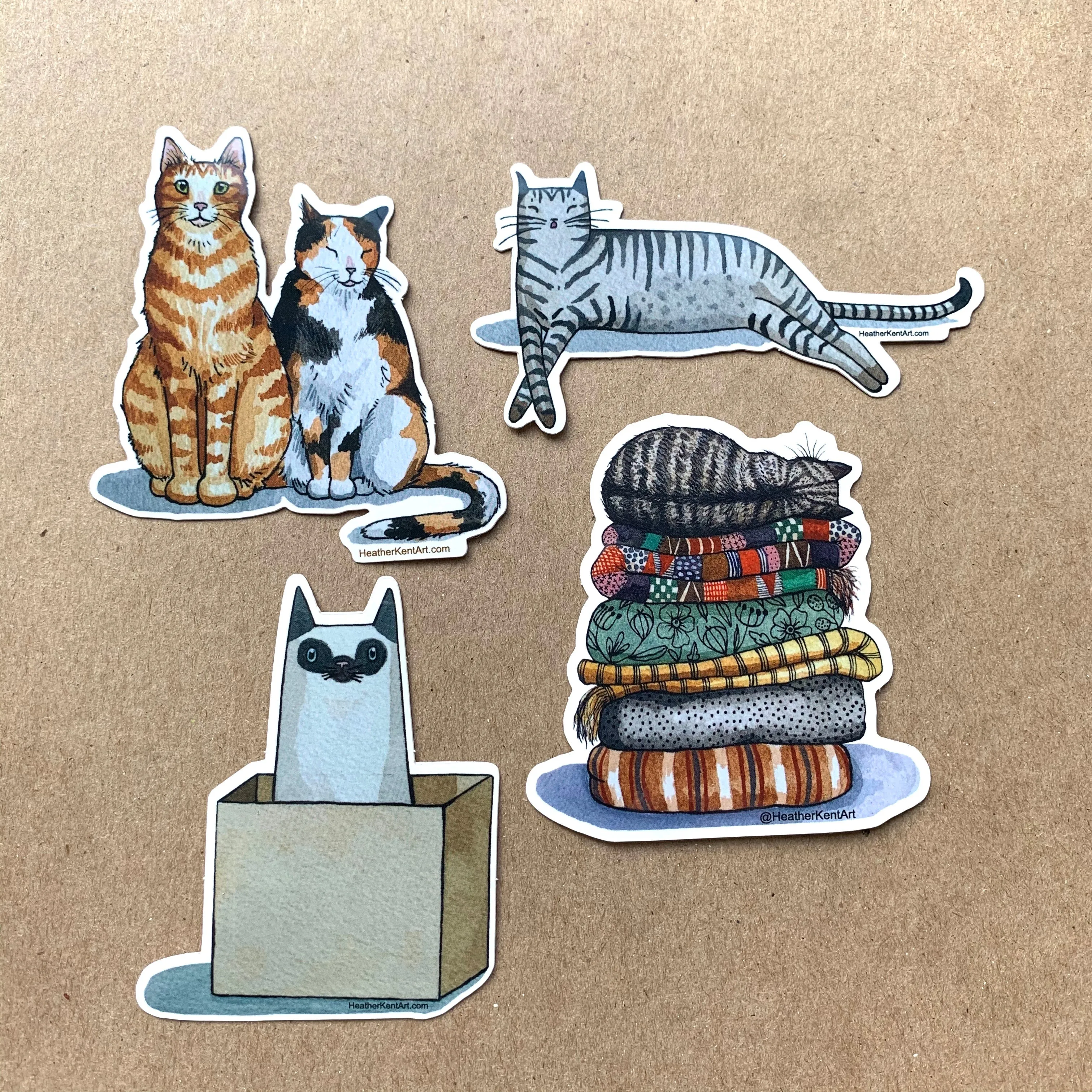 Cats Love Boxes Vinyl Decal Sticker, 3 inch, FREE SHIPPING