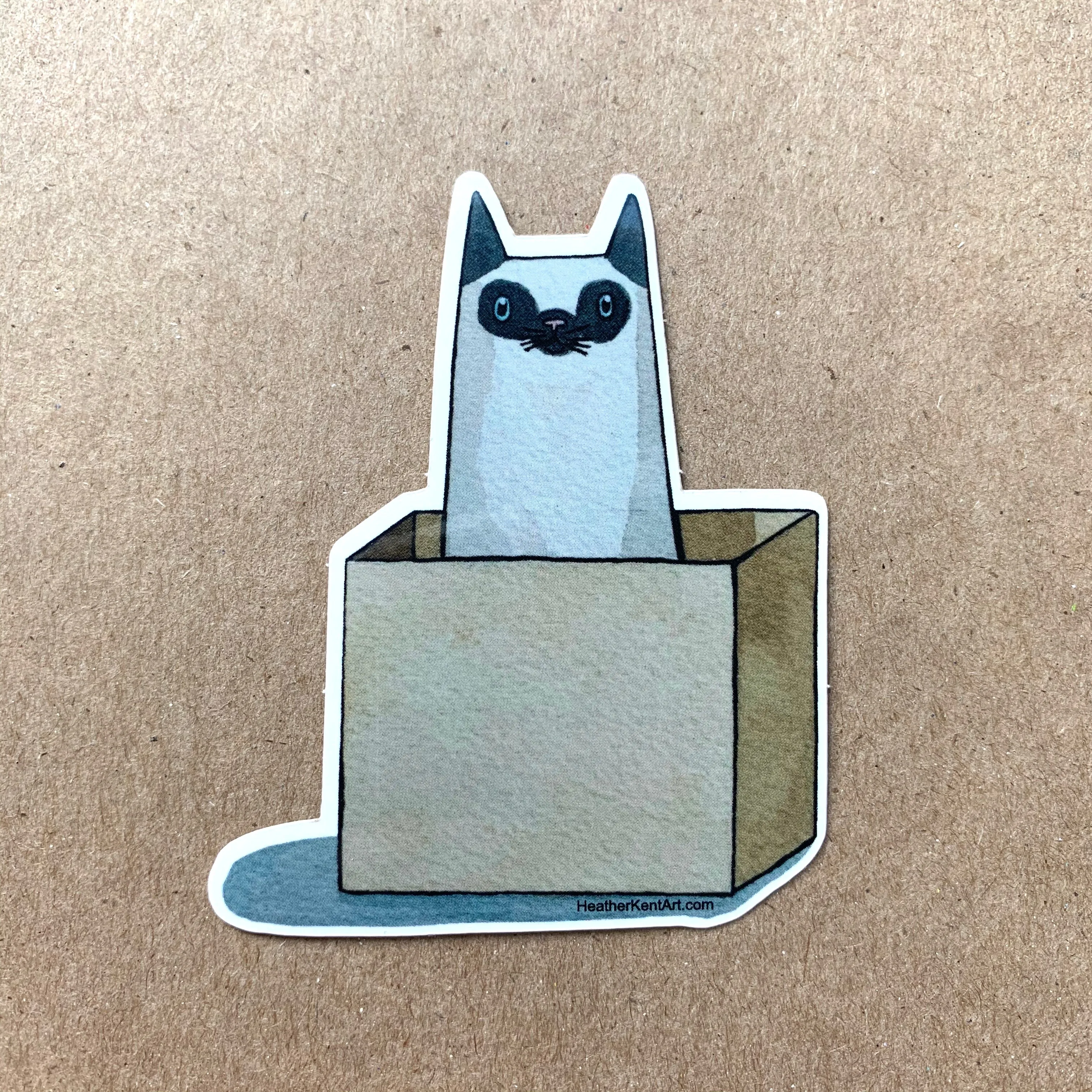 Cats Love Boxes Vinyl Decal Sticker, 3 inch, FREE SHIPPING
