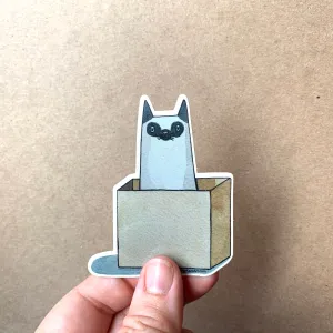 Cats Love Boxes Vinyl Decal Sticker, 3 inch, FREE SHIPPING