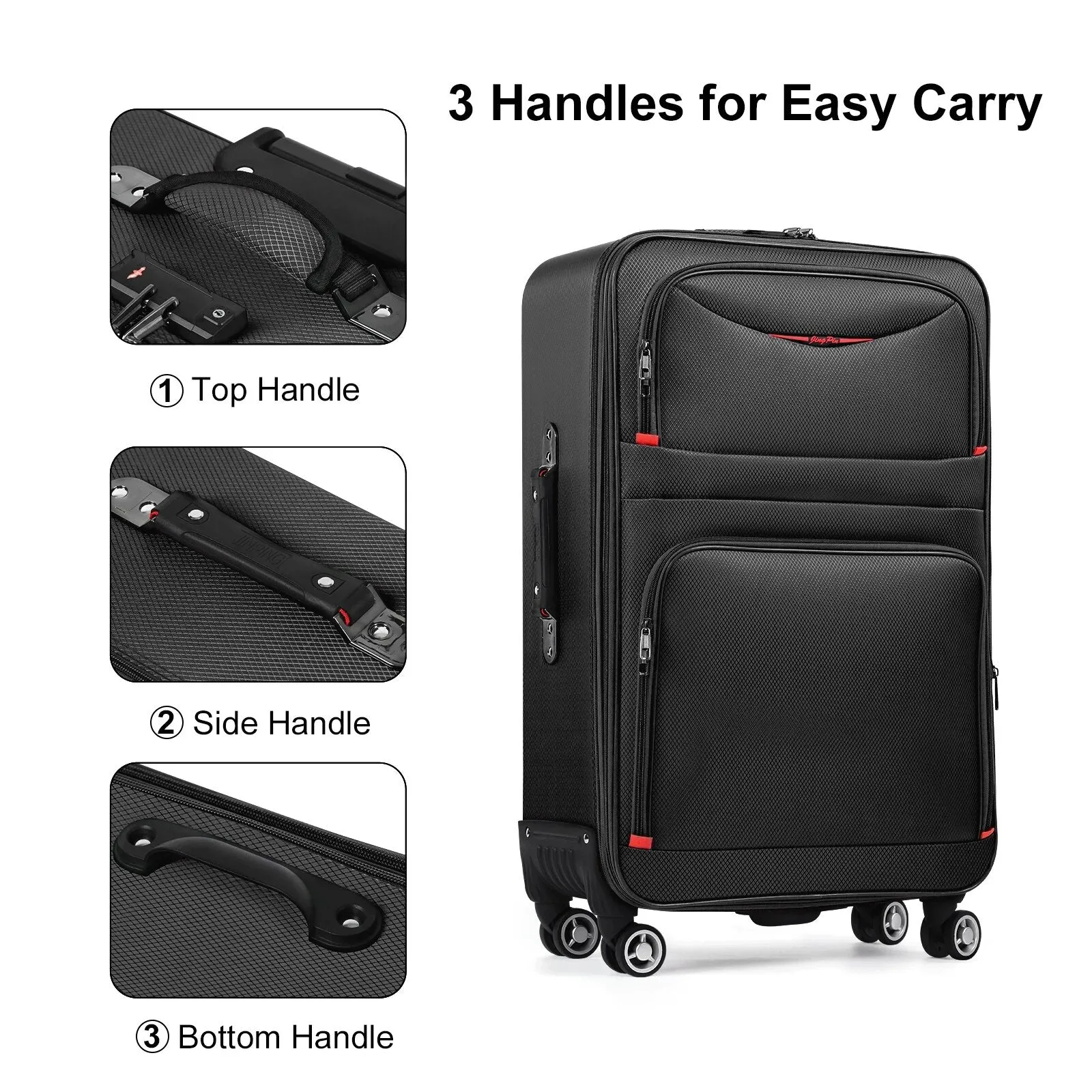 Chancellor 3-Piece Expandable Spinner Case Luggage Set, 20/24/28 inches