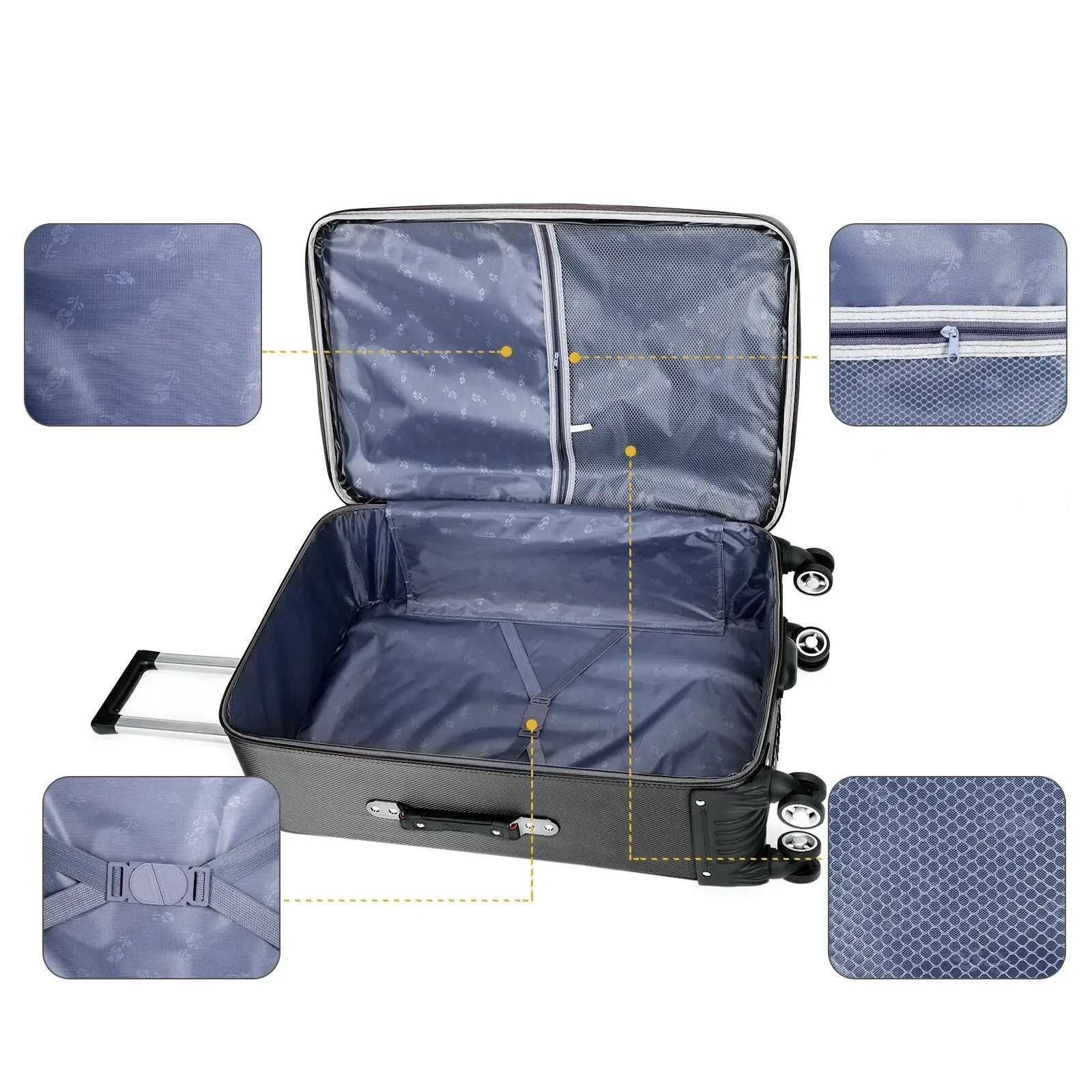 Chancellor 3-Piece Expandable Spinner Case Luggage Set, 20/24/28 inches