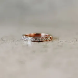 Channel-Set Diamond 14K Rose Gold Wedding Band
