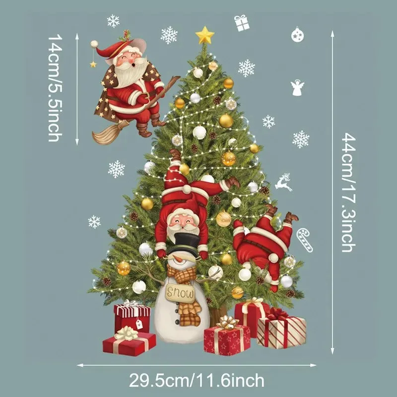 Christmas Window / Wall Cling Stickers Merry Christmas Decoration For Home or Business Christmas Ornaments Removable Stickers