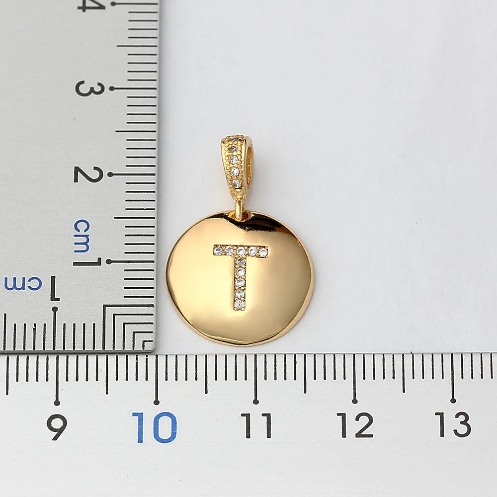 Circle Pendant Initial Necklace