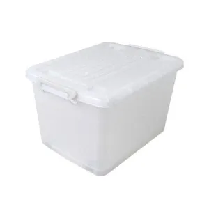 Clear Storage Tote with Lid and Castors - 15L