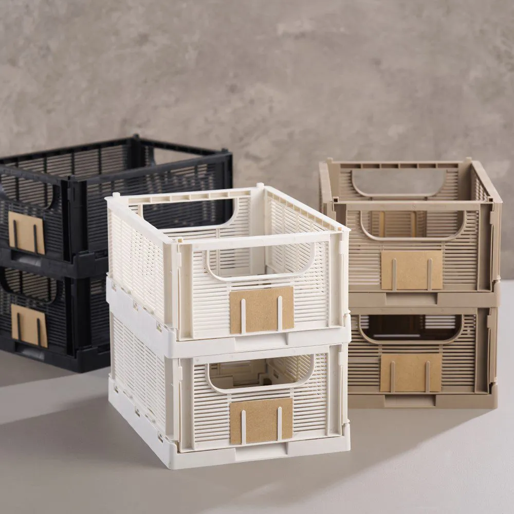 Collapsible Crate | Small | Chalk | Set of 2
