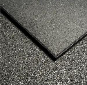 Commercial Grade Rubber Gym Flooring | BLACK  [1m x 1m x 15mm]