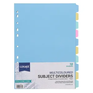 Concept - Subject Dividers - 10 Part - 150gsm