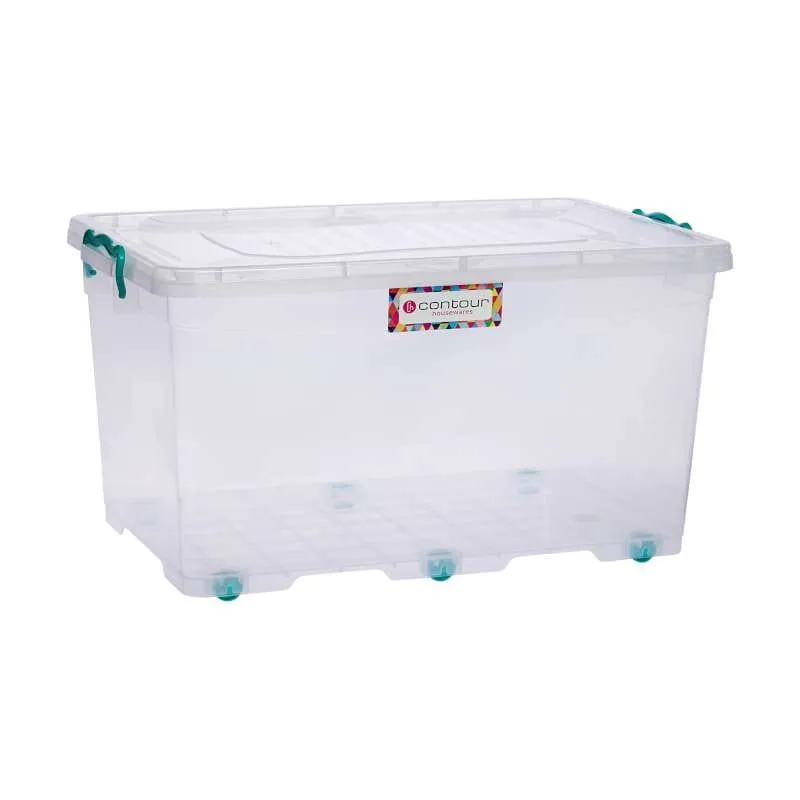 Contour Clip And Lock Storage Box Clear 50 Litre P3554