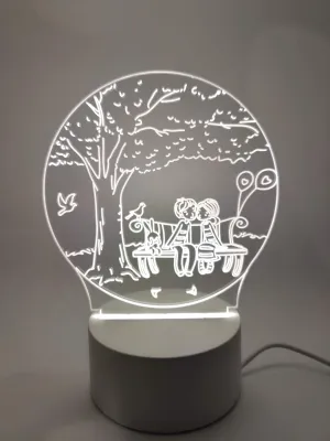 Couple On Bench Acrylic Nightlight