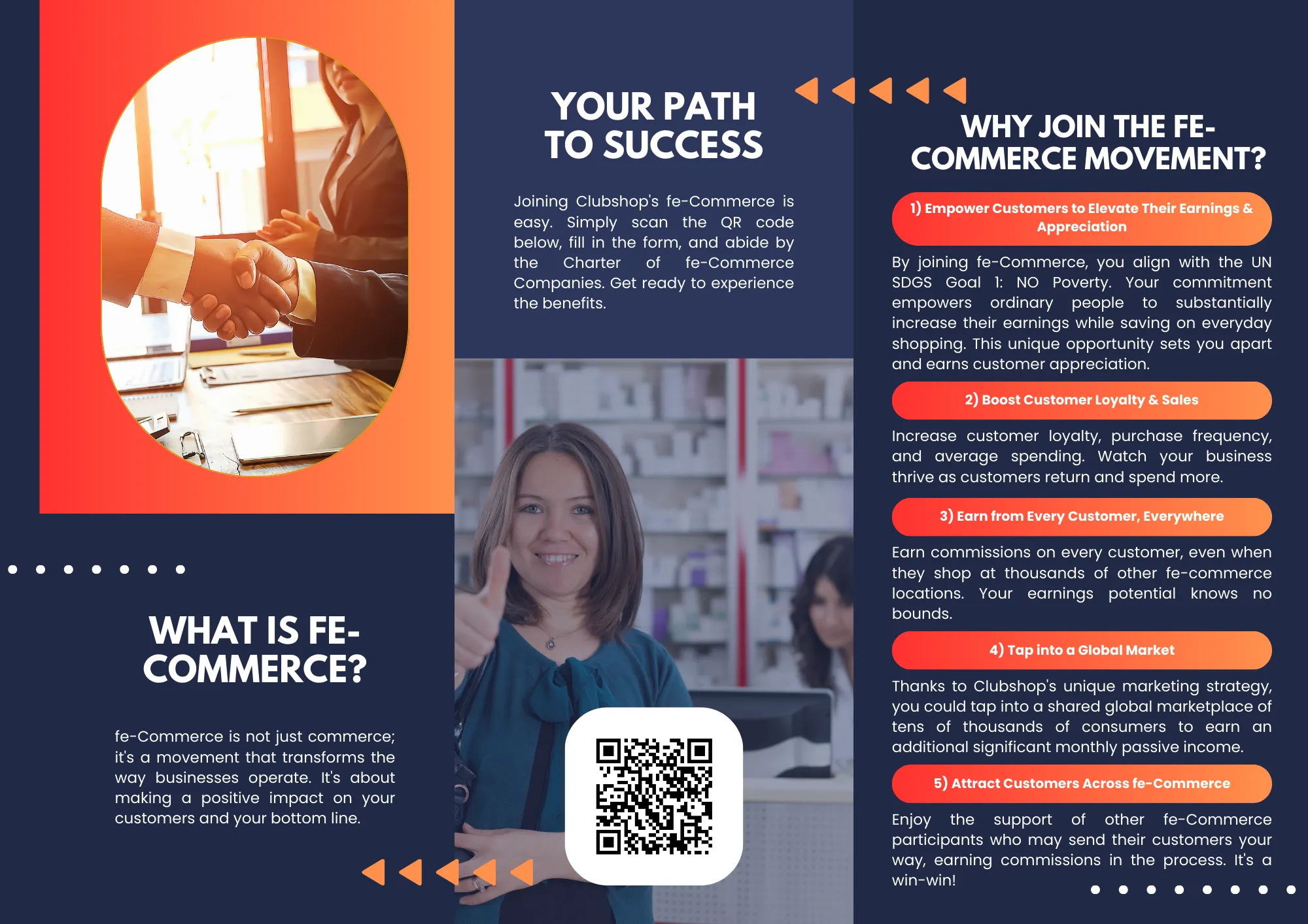 Customizable Roll-Fold Brochure with Your fe-Commerce QR Code